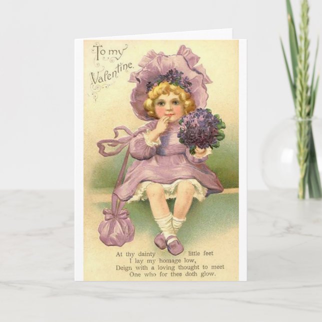 Victorian Lilacs Valentine Day Card Helgkort (Framsida)