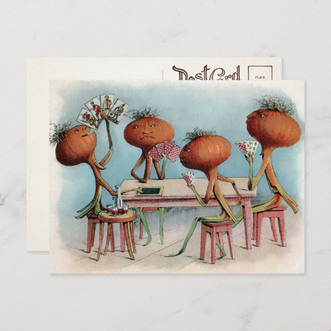 Victorian Lökar Spelkort Postkort  Vykort (Fram/baksida)