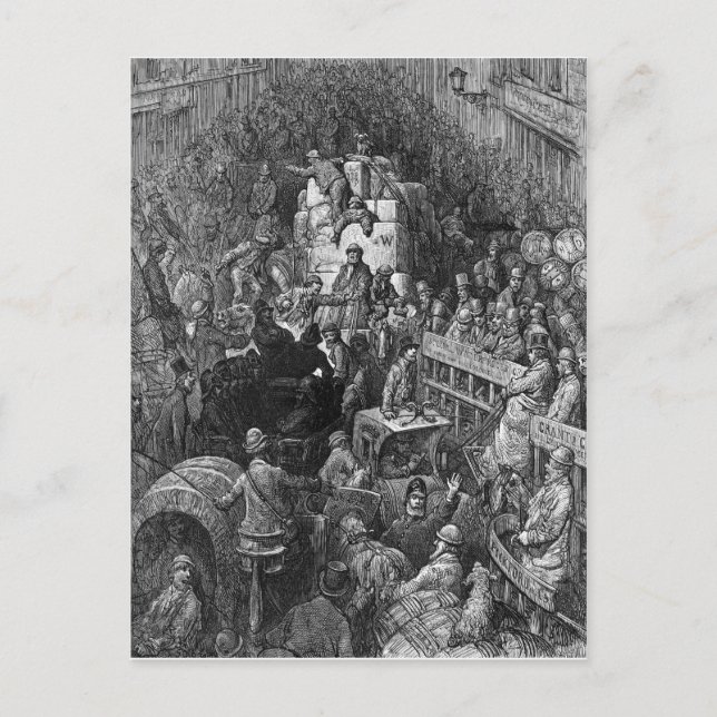 Victorian London - A City Throughfare Vykort (Framsida)