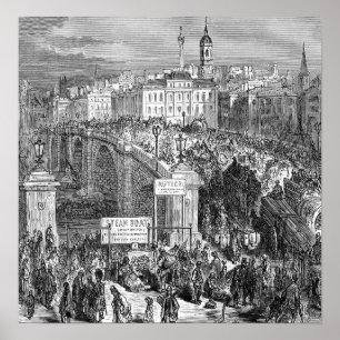 Victorian London - London Bridge 1872 Poster