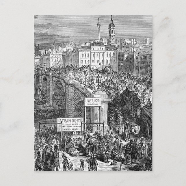 Victorian London - London Bridge 1872 Vykort (Framsida)