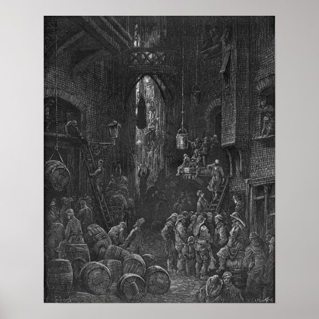 Victorian London - River Side Street Poster (Framsidan)
