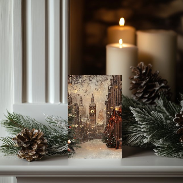 Victorian London Winter jul Classic Hälsning Kort (Skapare uppladdad)