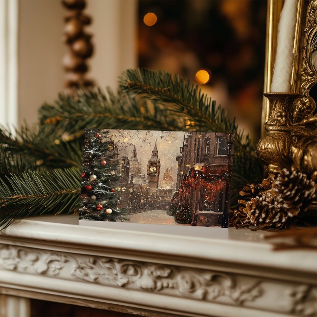 Victorian London Winter-jul Helg Vykort (Skapare uppladdad)