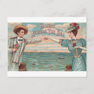 Victorian Long Avstånd Romantik Alla hjärtans dag Helg Vykort