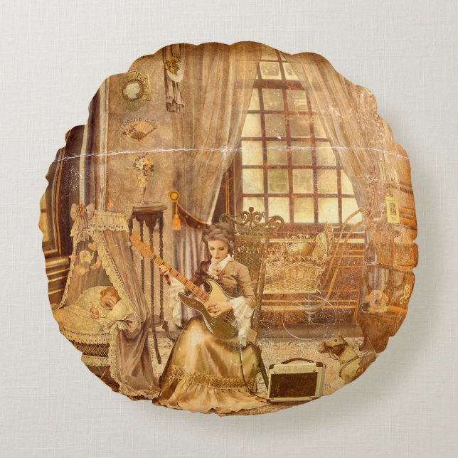 Victorian Lullaby Rund Kudde (Framsidan)