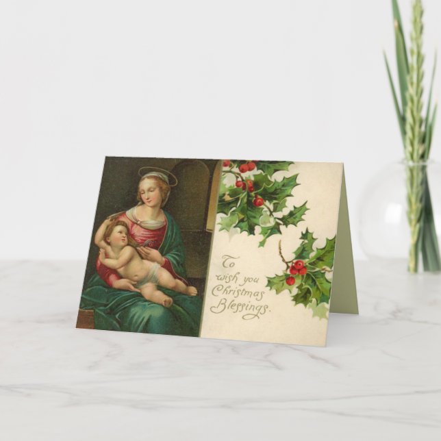 Victorian Madonna-julkort Helgkort (Framsida)