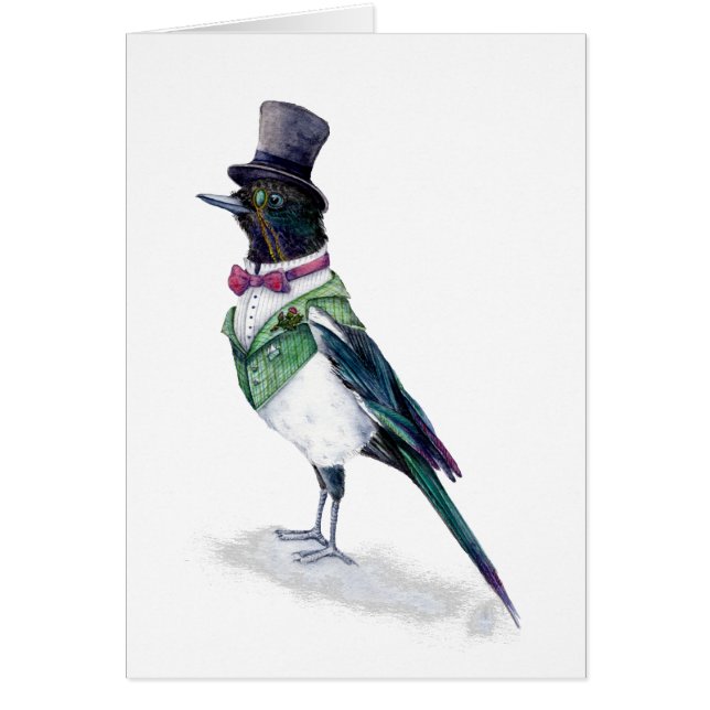 Victorian Magpie Bird Hälsningskort (Framsidan)