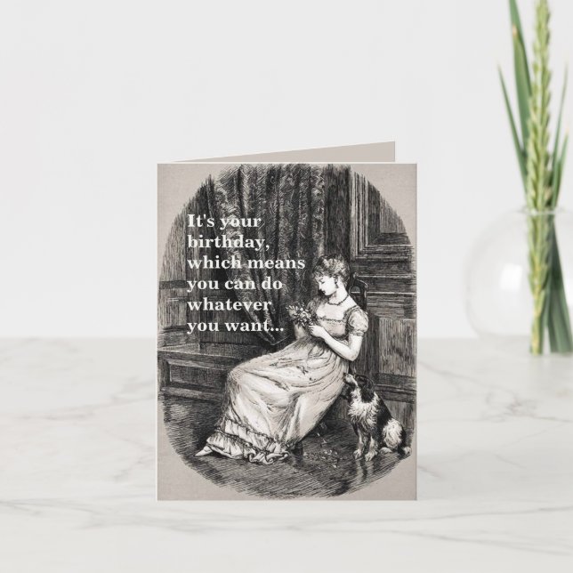 Victorian Maiden Dramatic Birthday Card Kort (Framsida)