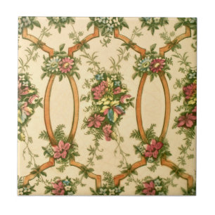 Victorian Maj Bros. Övergripande Blommönster Rep Kakelplatta
