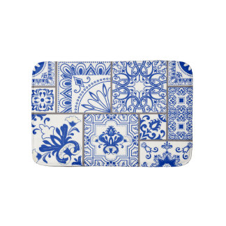 Victorian Majolica: Patchwork Tile Mönster. Badrumsmatta