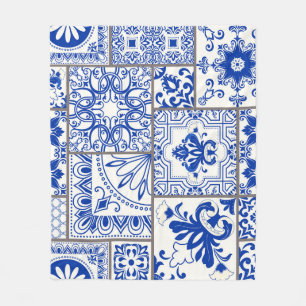 Victorian Majolica: Patchwork Tile Mönster. Fleecefilt