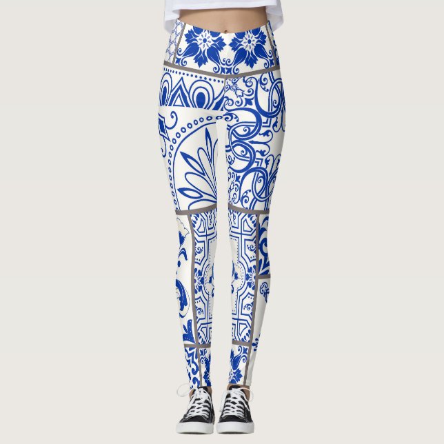 Victorian Majolica: Patchwork Tile Mönster. Leggings (Framsida)