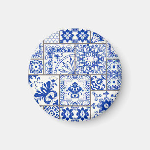 Victorian Majolica: Patchwork Tile Mönster. Magnet
