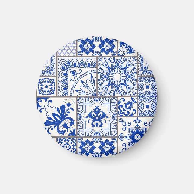 Victorian Majolica: Patchwork Tile Mönster. Magnet (Framsidan)