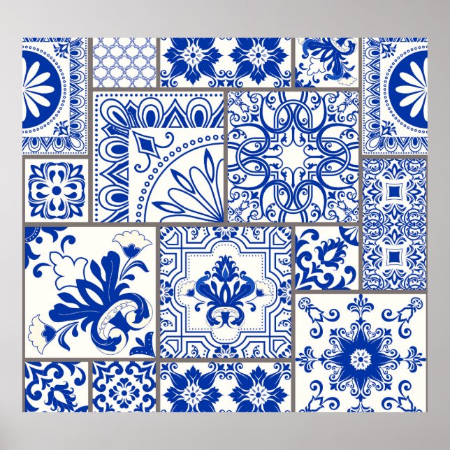 Victorian Majolica: Patchwork Tile Mönster. Poster (Framsidan)