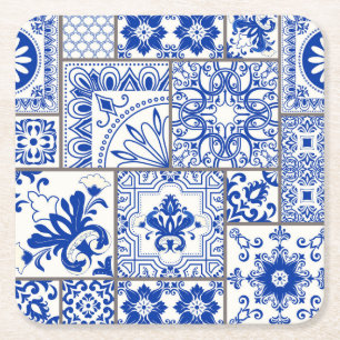 Victorian Majolica: Patchwork Tile Mönster. Underlägg Papper Kvadrat