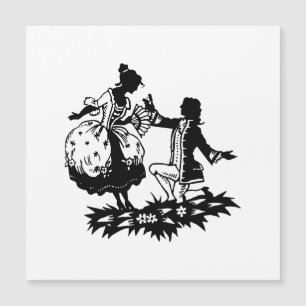 Victorian Man som föreslår till Woman Silhouette A