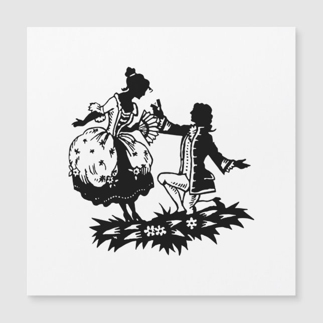 Victorian Man som föreslår till Woman Silhouette A (Framsida)