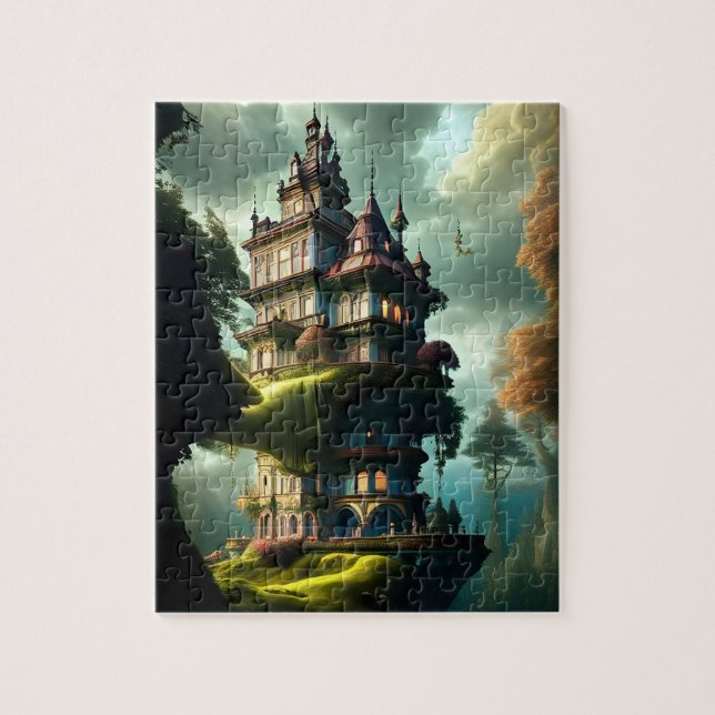Victorian Mansion i Clouds Jigszawa Puzzle Pussel (Vertikal)