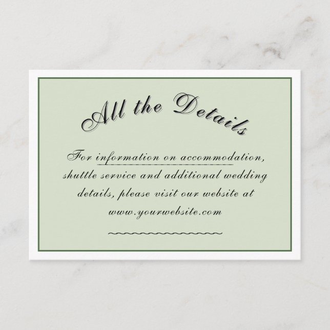 Victorian Meadow "Alla detaljer" Tilläggskort (Framsida)