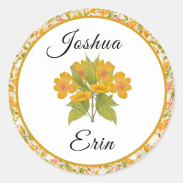 Victorian Meadow gult-dekalett Runt Klistermärke