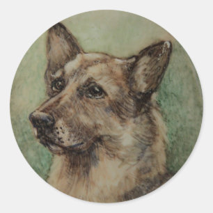 VICTORIAN MINIATURE HUND German Shepherd Runt Klistermärke