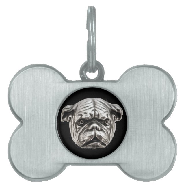 VICTORIAN MINIATURE HUND PORTRÄTT BULLDOG NAMNBRICKA HUSDJUR (Framsidan)