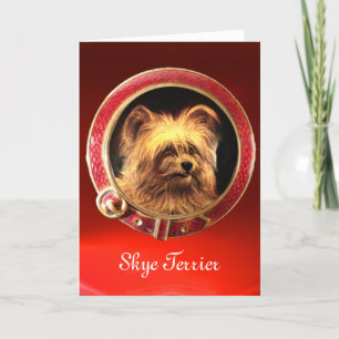 VICTORIAN MINIATURE HUND PORTRÄTT Skye Terrier Helgkort