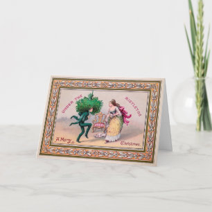 Victorian Mistletoe Helgdag Card Helgkort