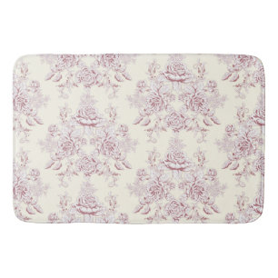 Victorian,mjuk gult, mjuk rosa,blommigt,mönster,v badrumsmatta