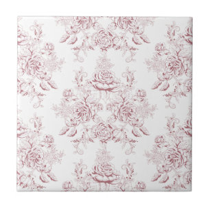 Victorian,mjuk gult, mjuk rosa,blommigt,mönster,v kakelplatta