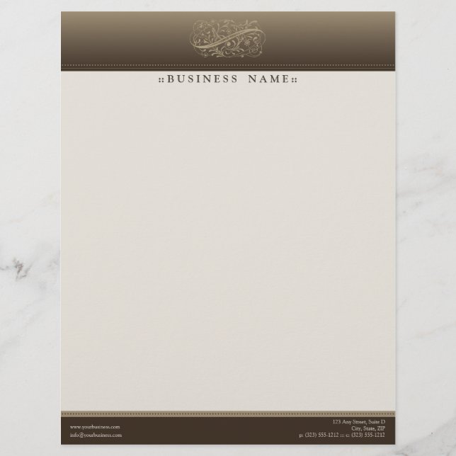Victorian Mocha Anpassad Letterhead Brevhuvud (Framsida)