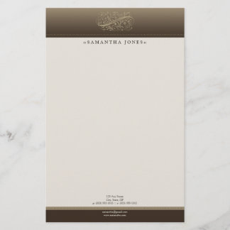 Victorian Mocha Customized Stationery Brevpapper