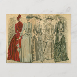 Victorian mode-platta vykort
