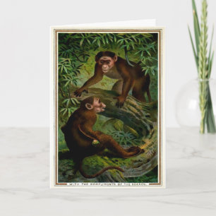 Victorian Monkey-julkort Helgkort