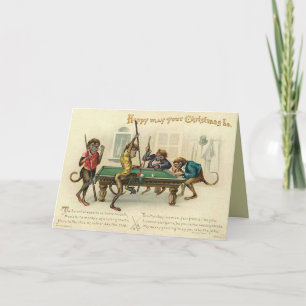 Victorian Monkey-julkort Helgkort
