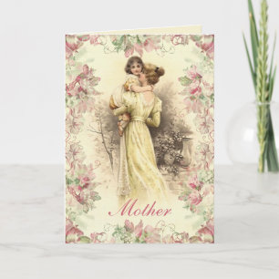 Victorian Mor & Child Vintage Mors dag Kort