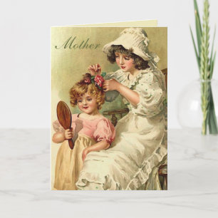 Victorian Mor & Little Girl Mors dag Kort