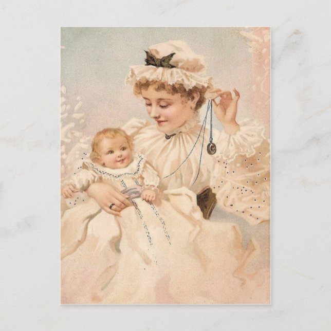 Victorian Mor med Child Mors dag Card Vykort (Framsida)