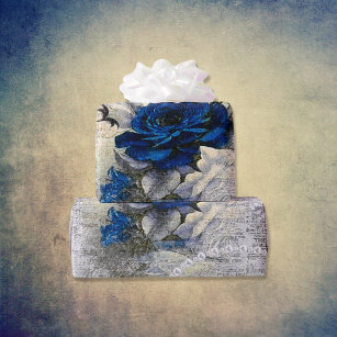Victorian Mörk blått Ro Ephemera Presentpapper