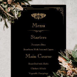 Victorian Moth Elegant Gothic Bröllop Menu