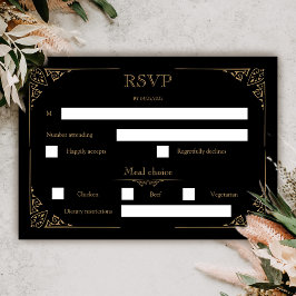 Victorian Moth Elegant Gothic Bröllop OSA Card