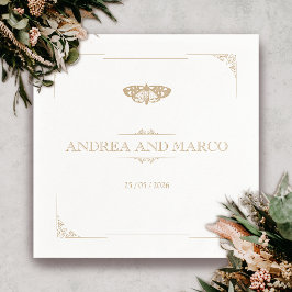 Victorian Moth Elegant Gothic Bröllop Pappersservett