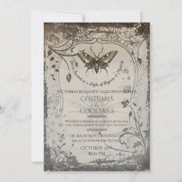 Victorian Moth Gothic Halloween fest Soirée Inbjudningar