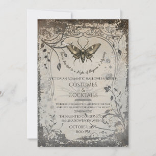 Victorian Moth Gothic Halloween fest Soirée Inbjudningar