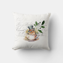 Victorian Mouse i Tea kopp Kudde