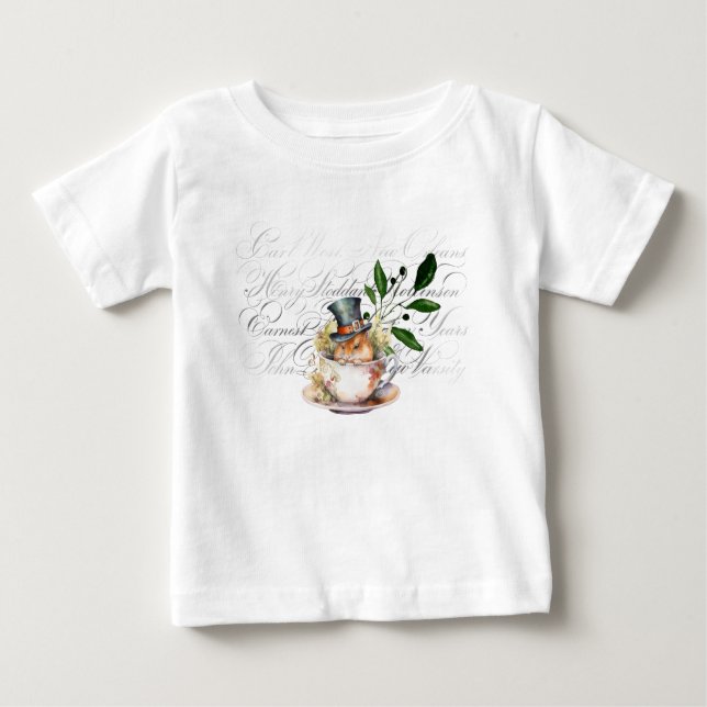 Victorian Mouse i Tea kopp T Shirt (Framsida)