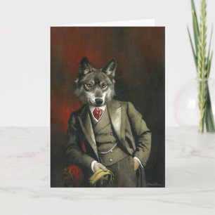 Victorian Mr Varg Hälsning Card Kort