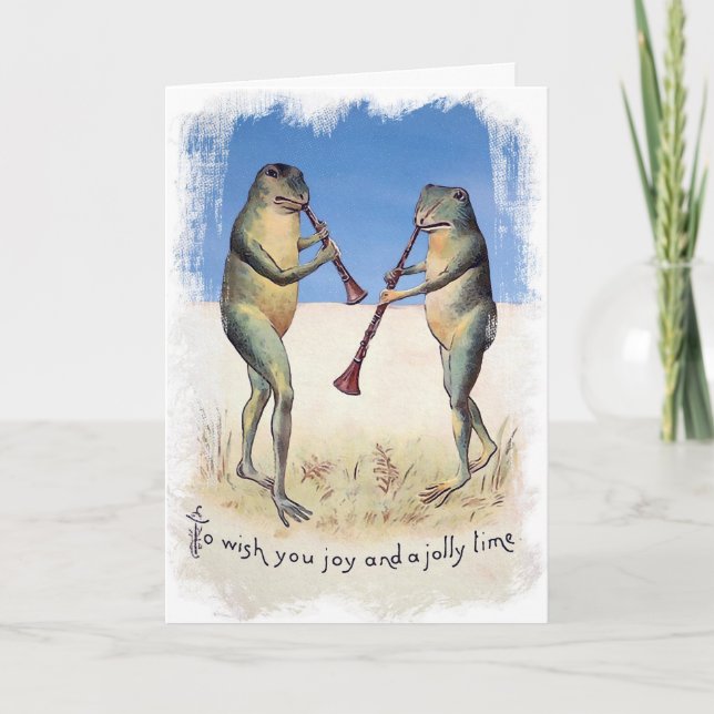 Victorian Music Frogs julkort Helgkort (Framsida)